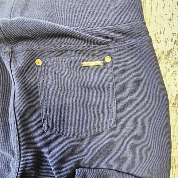 Michael Kors Womens Stretch Pants Size Medium True Navy Blue Leggings - Picture 5 of 6